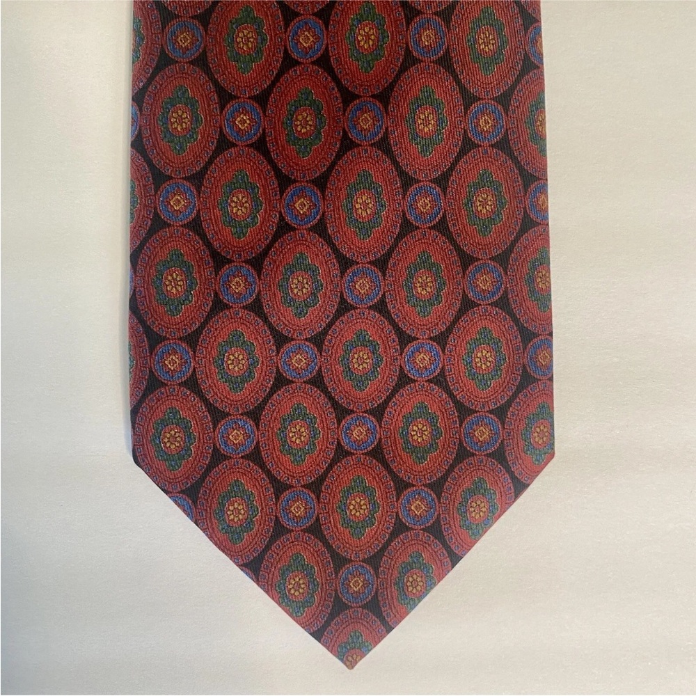 Vintage COACH Art Deco Red Silk Classic Tie, 3.5 x 60 Authentic Made in Italy - Picture 5 of 6